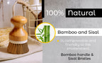 Bamboo Sisal Fiber Dish Brush